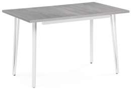 Стол деревянный Денвер Лофт 120(160)х75х75 25 мм бетон / матовый белый (75x75)
