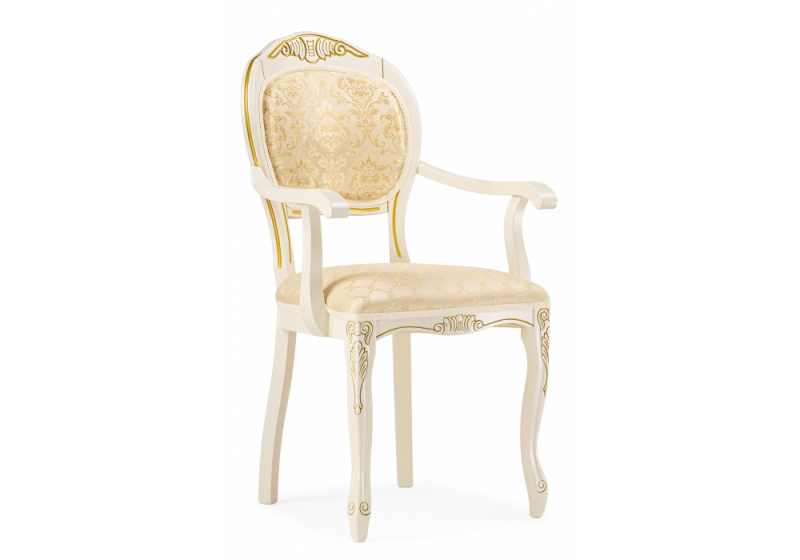 Стул деревянный Лауро патина золото / бежевый (57x56x100). 