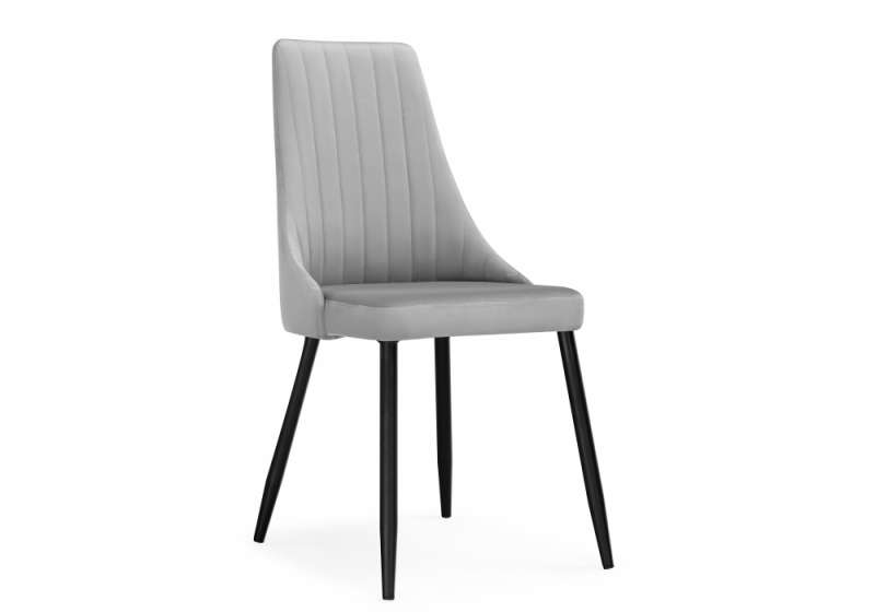 Стул на металлокаркасе Кора светло-серый / черный. 