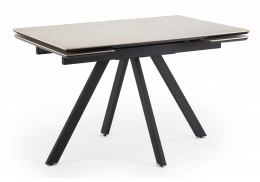 Керамический стол Вилли 120(180)х80 сarmen light grey / черный (80x75)