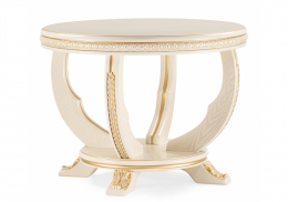 Журнальный стол Луис круглый слоновая кость / золото (70x52)