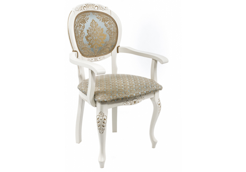 Кресло Adriano 2 молочный с патиной (56x55x96). 