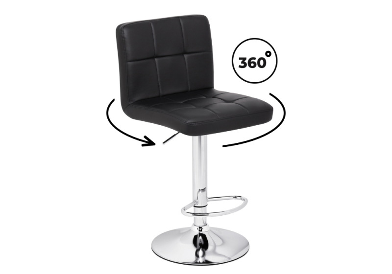 Барный стул Paskal black / chrome (43x53x89). 