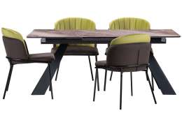 Обеденная группа Харви темно-коричневый / оливковый / карелия / черный ()