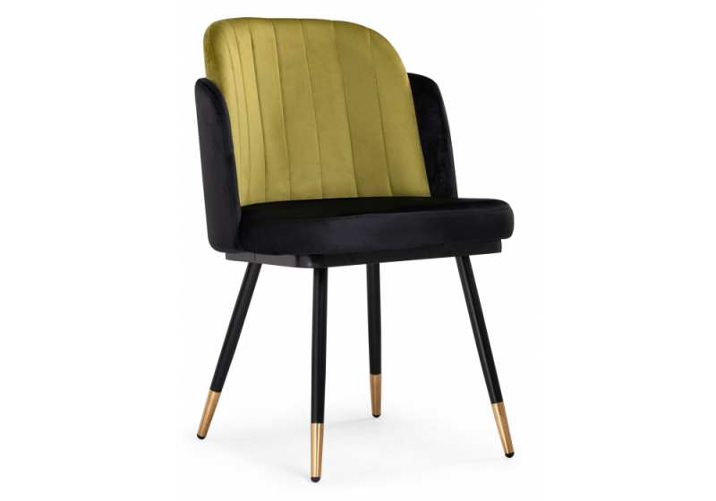 Стул на металлокаркасе Penelopa black / hakki /  black / gold (54x55x83). 